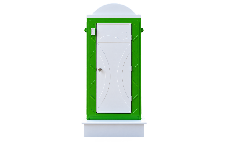 fiberglass-toilet-tl07-front ห้องน้ำไฟเบอร์กลาส TL07 มุมด้านหน้าตรงเห็นประตูและกลอนล็อก