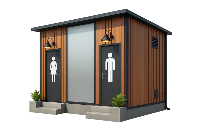 prefab-toilet-TEH-TL24-side-view ห้องน้ำสำเร็จรูป สำหรับธุรกิจ รุ่น TEH-TL24 ด้านข้าง