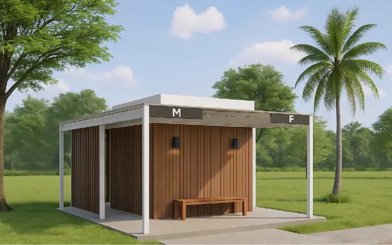 prefab-toilet-TEH-TL32-front-view ห้องน้ำสำเร็จรูปธุรกิจ รุ่น TEH-TL32 ด้านหน้า