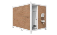 ภาพ 3D ตัดแสดงโครงสร้างห้องน้ำสำเร็จรูปสำหรับธุรกิจ รุ่น TEH-TL26 3 ห้องในตู้เดียว