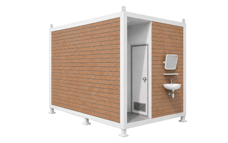 sme-toilet-tl26 ภาพ 3D ตัดแสดงโครงสร้างห้องน้ำสำเร็จรูปสำหรับธุรกิจ รุ่น TEH-TL26 3 ห้องในตู้เดียว