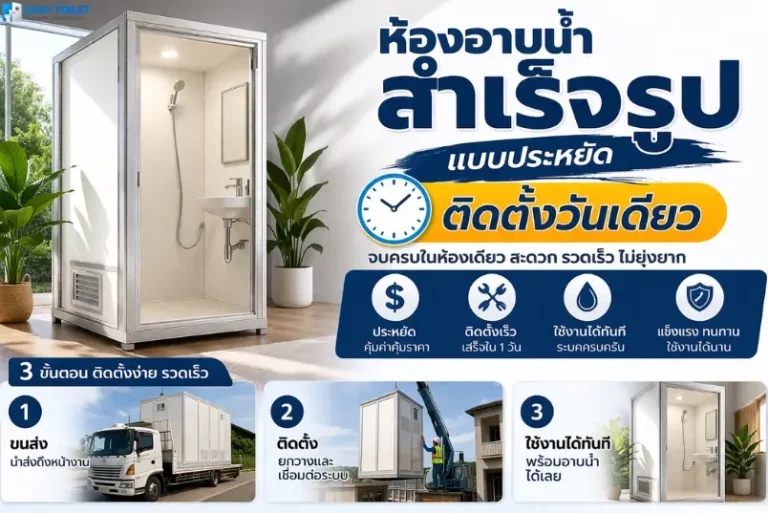 ห้องอาบน้ำสำเร็จรูป แบบประหยัด