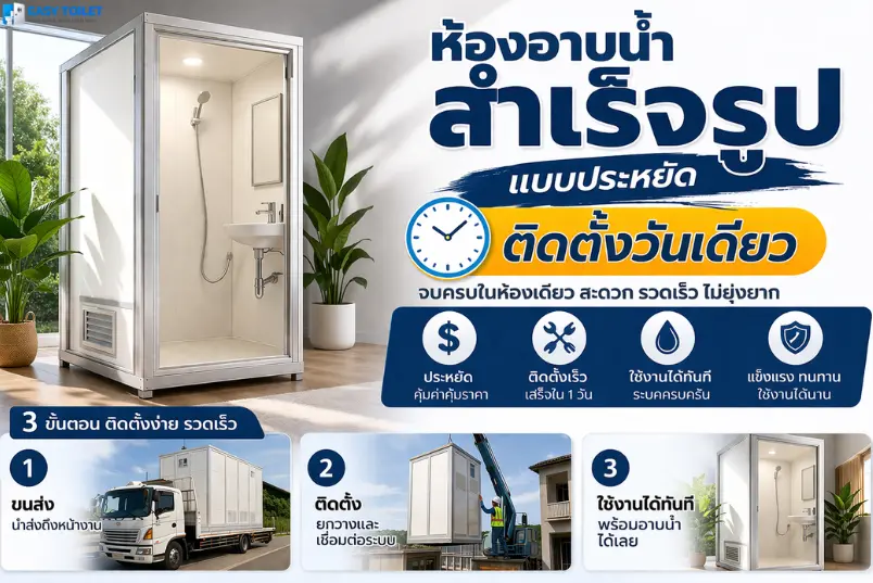 ห้องอาบน้ำสำเร็จรูป แบบประหยัด