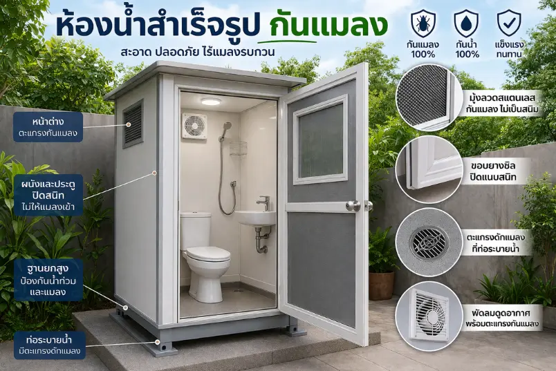 ห้องน้ำสำเร็จรูปกันแมลง