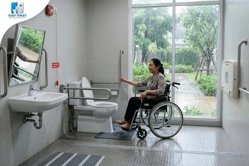 ห้องน้ำคนพิการแบบปลอดภัย ในหน้าฝน