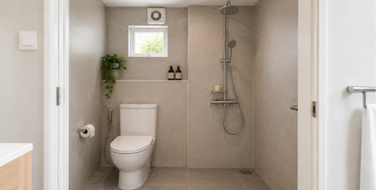 บ้านทาวน์เฮาส์ — โซนน้ำ + WC ในกล่องเดียว
