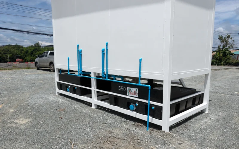 teh-tl10-field-toilet-tank ถังเก็บน้ำเสีย 500 ลิตร ใต้ห้องน้ำสำเร็จรูป TEH-TL10 พร้อมระบบท่อประปา